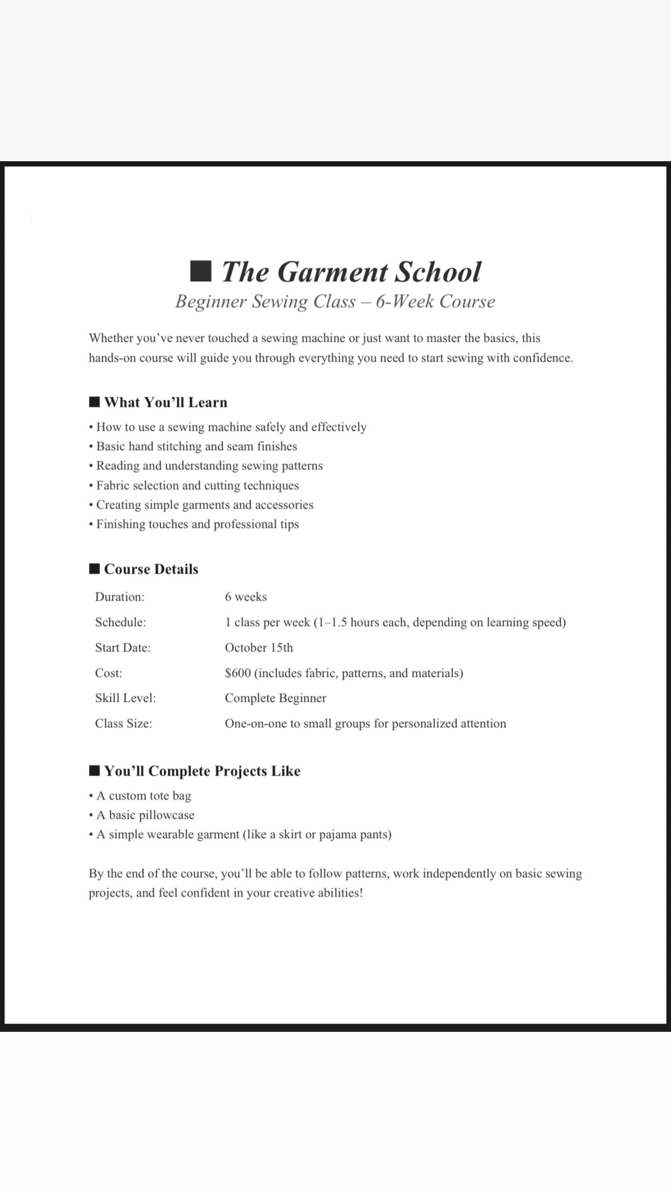 Sewing Lessons [Complete Beginner]